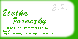 etelka poraczky business card